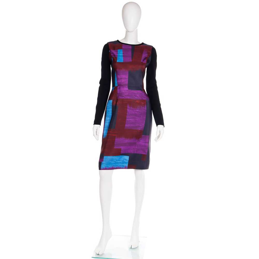 2010s Oscar de la Renta Purple & Blue Colorful Ab… - image 2