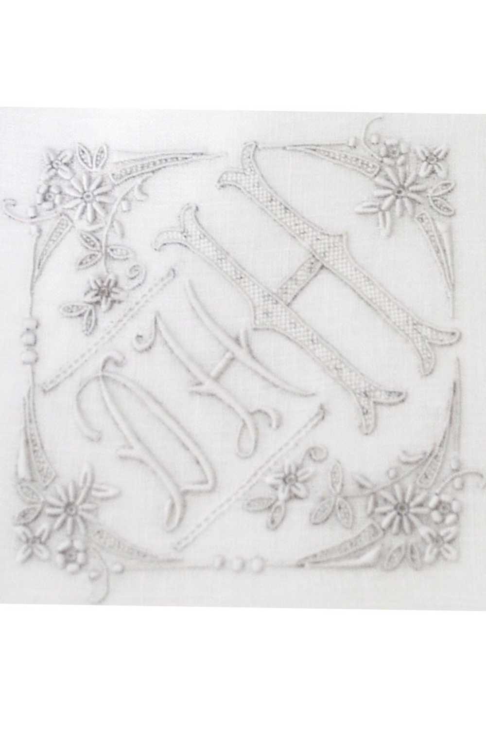 3 Vintage Monogrammed Handkerchiefs DHH White Lin… - image 2