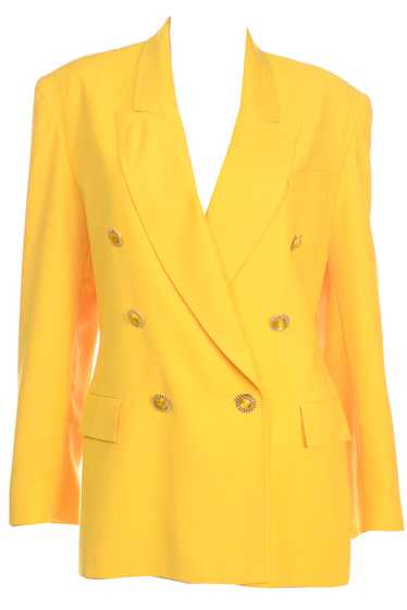 Accento Italy Yellow Wool Oversized Blazer Jacket