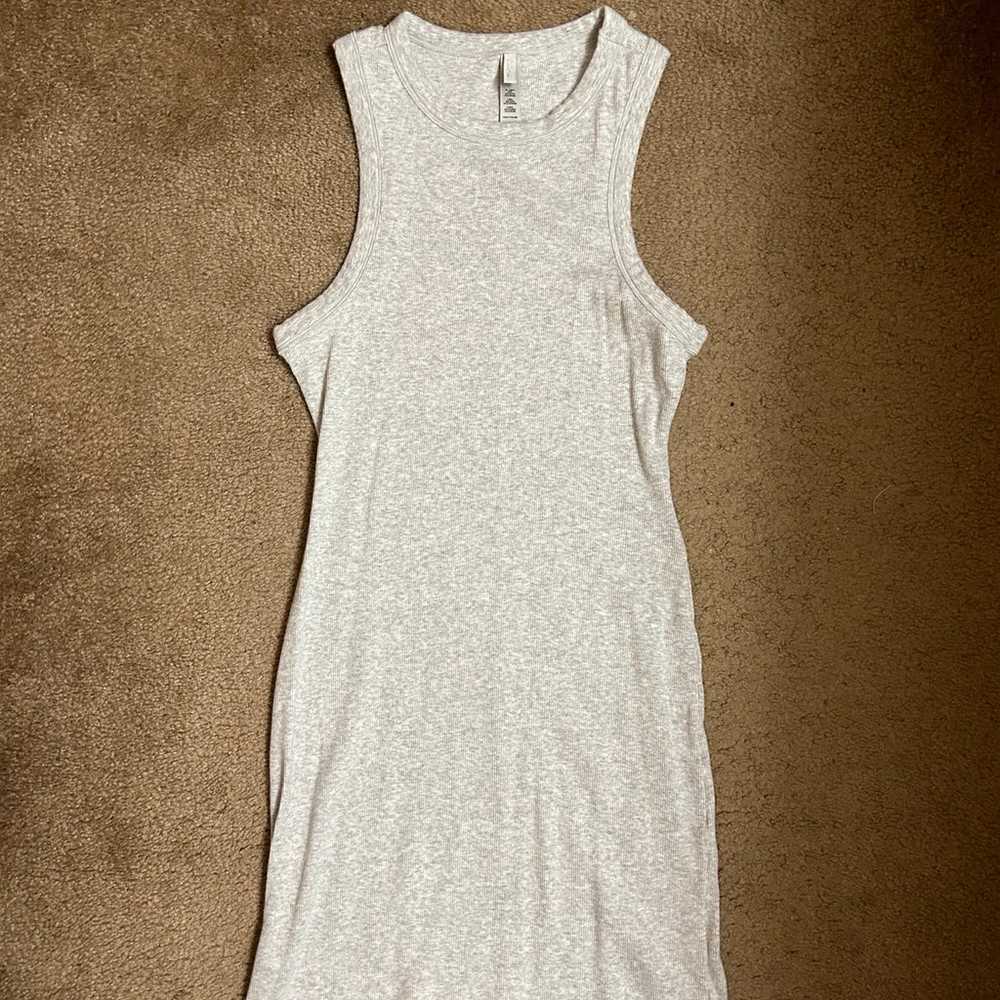 Skims Cotton Rib Tank Dress Grey - image 2