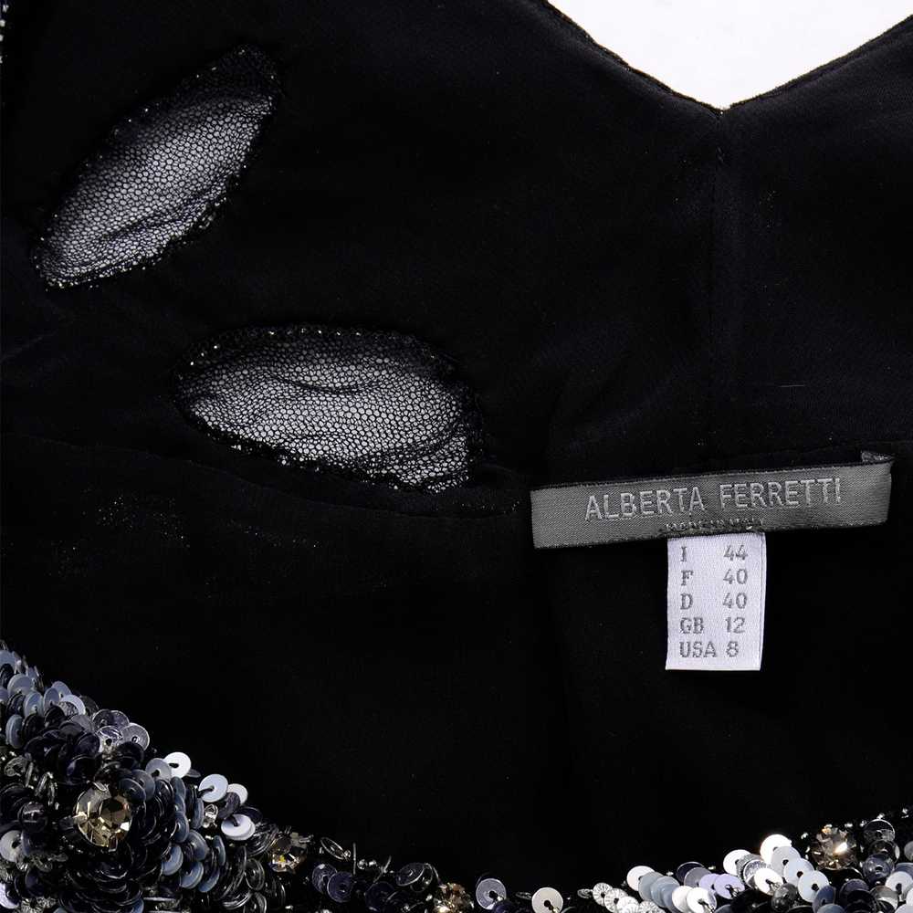 Alberta Ferretti Beaded Sequins Black Velvet Even… - image 10