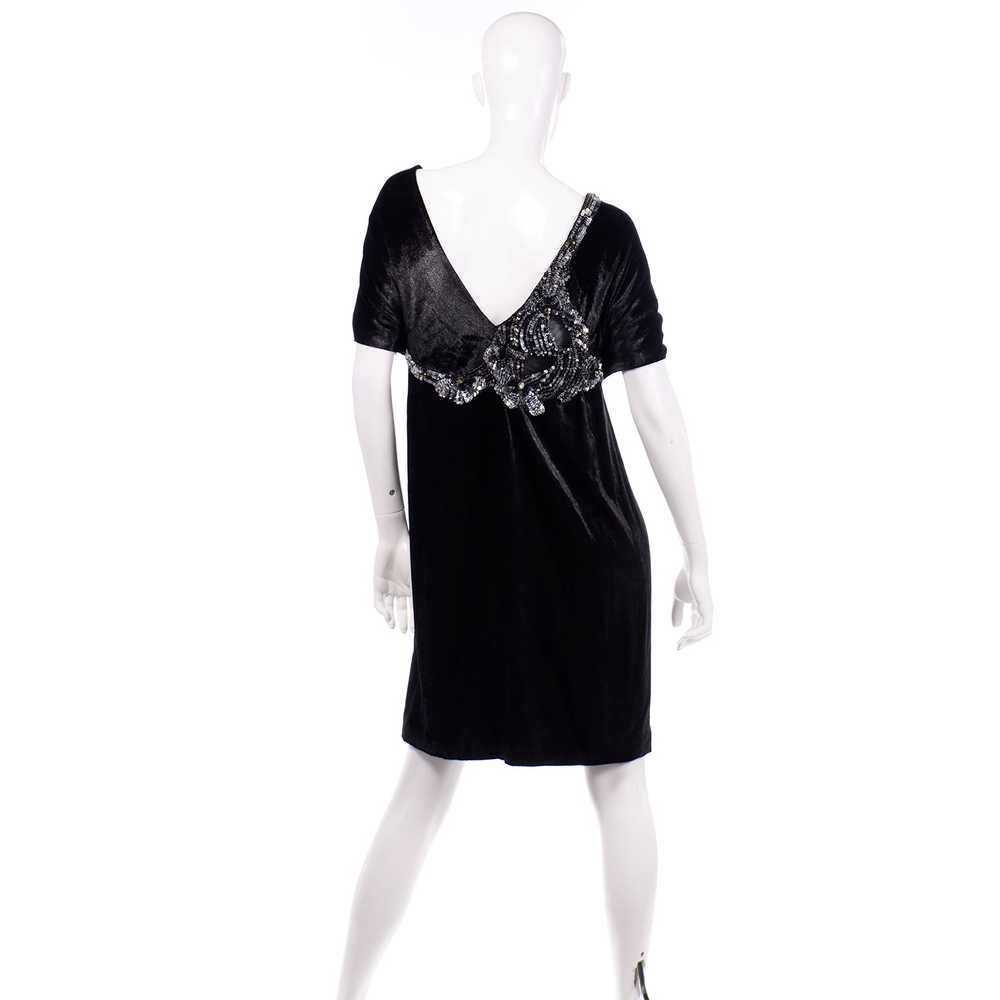 Alberta Ferretti Beaded Sequins Black Velvet Even… - image 4