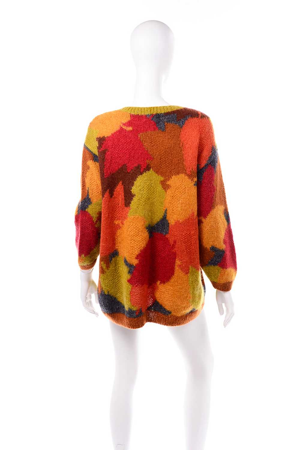 Anne Klein Vintage Mohair Fall Leaf Print Sweater… - image 4