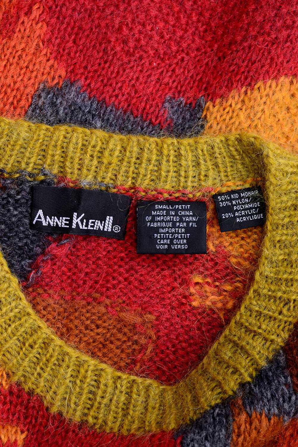 Anne Klein Vintage Mohair Fall Leaf Print Sweater… - image 7
