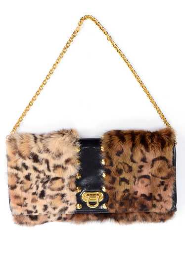 Be & D Leopard Print Fur Handbag w Optional Should