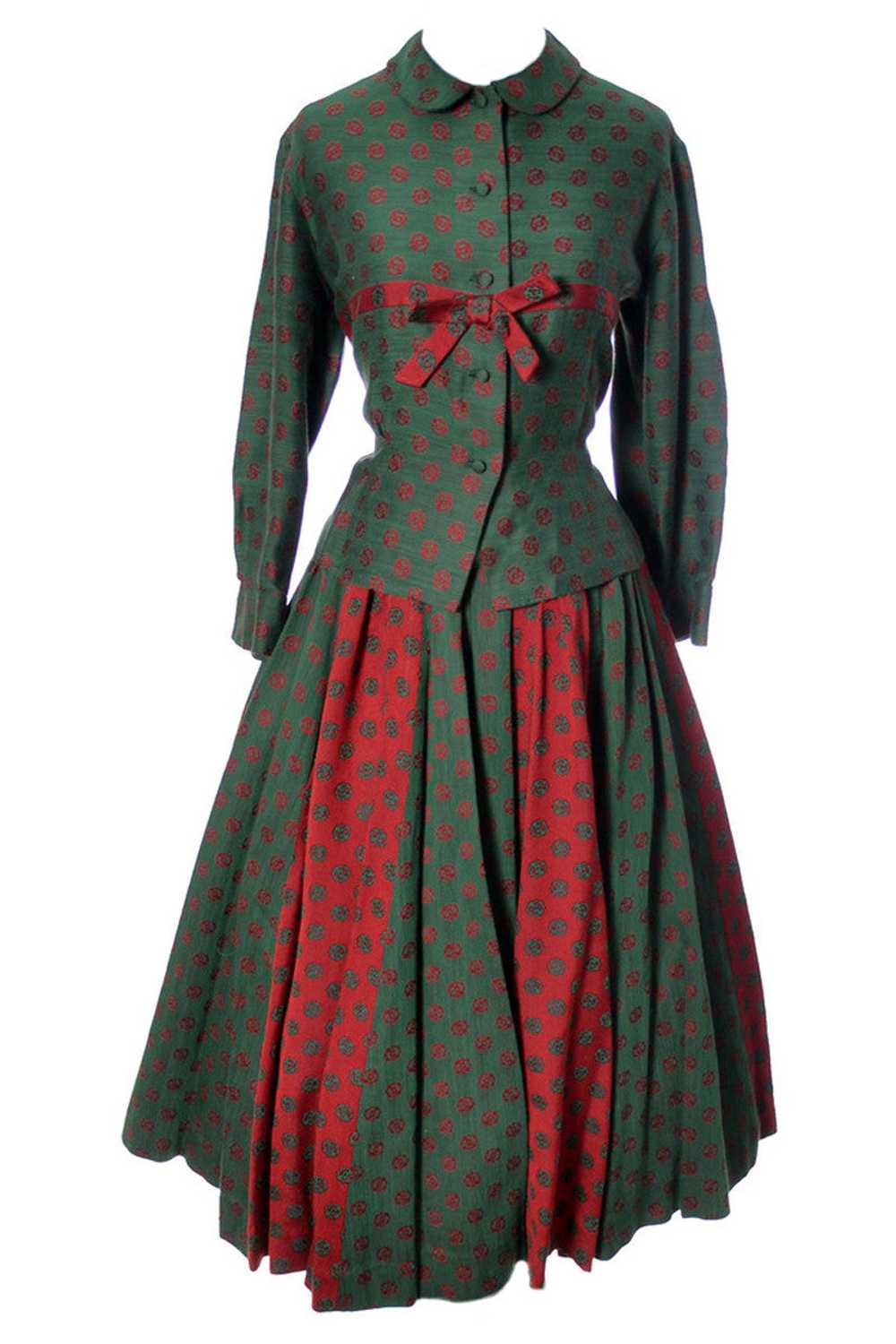 Bessie Becker Vintage 1950s 2 Piece Dirndl Skirt … - image 1