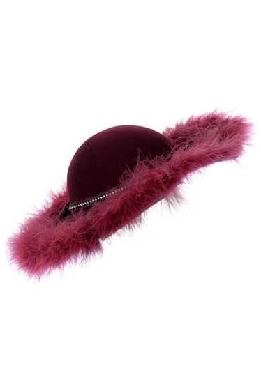 Burgundy Tom Hann Kurt Jr. Vintage Hat with Ostric