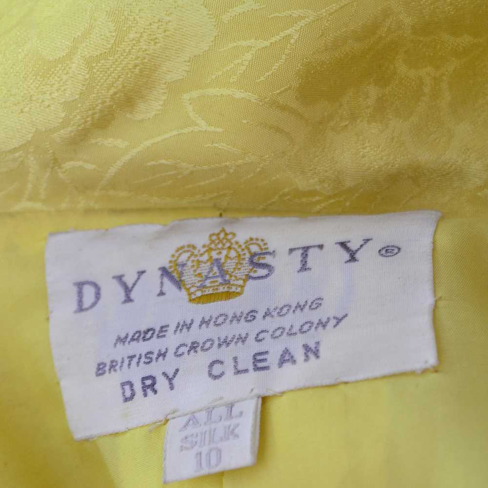 Chinese Silk Vintage Yellow Jacquard Robe or Host… - image 9
