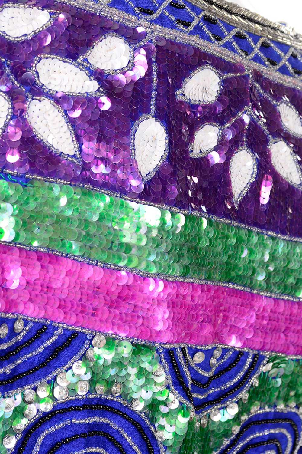 Colorful Laurence Kazar Beaded Silk Cropped Vinta… - image 9