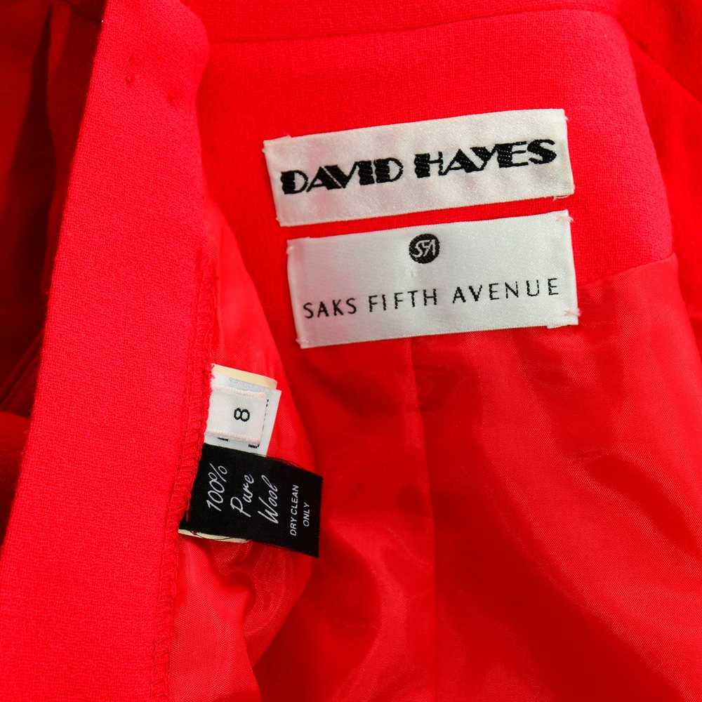 David Hayes Vintage Red Skirt Suit w Rhinestone B… - image 11