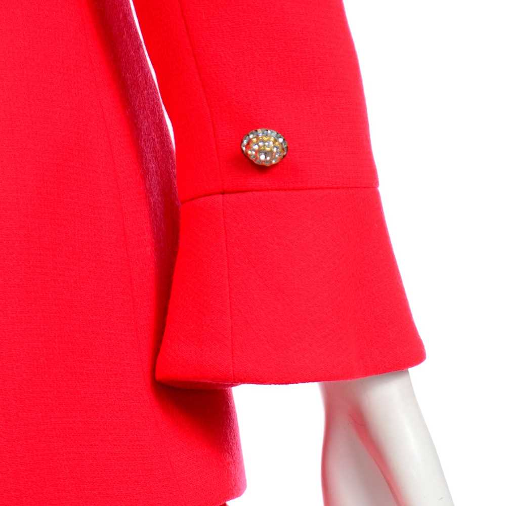 David Hayes Vintage Red Skirt Suit w Rhinestone B… - image 9