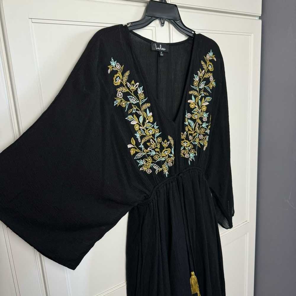 Lulus Belize in Magic Black Embroidered Dress Sz … - image 4