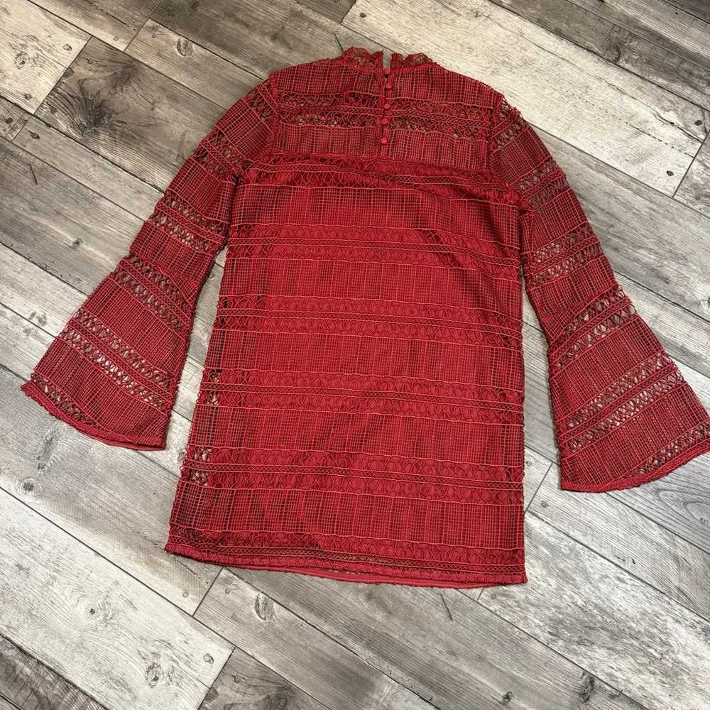 Tularosa Matilda Lace Deess Bell Sleeve Red Small… - image 9