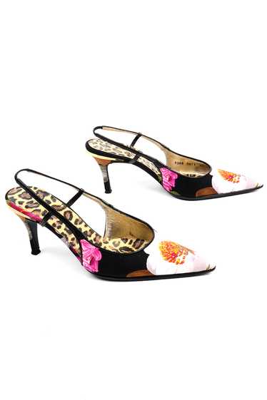 Dolce & Gabbana Shoes Floral Print Slingback Heels