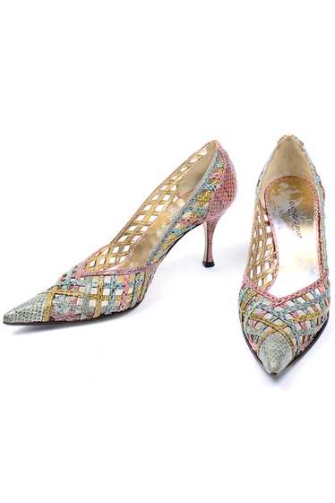 Dolce & Gabbana Woven Pastel Snakeskin Pointed Toe