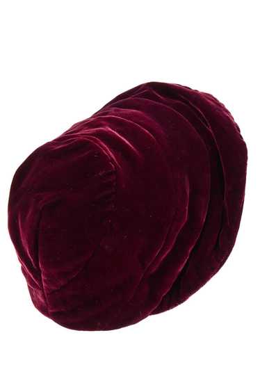 Edwardian Deep Maroon Red Velvet Bonnet Style Slou