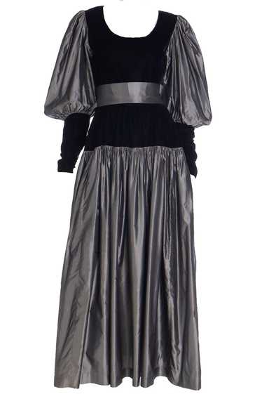 F/W 1982 Yves Saint Laurent Silver Taffeta and Bla