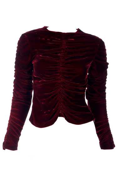 F/W 1999 Tom Ford For Gucci Deep Red Velvet Ruched
