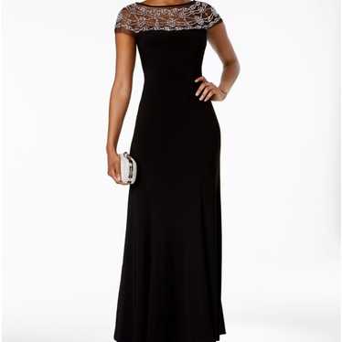 R & M Richards A-Line Silhouette Gown Black with … - image 1