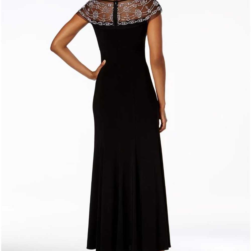 R & M Richards A-Line Silhouette Gown Black with … - image 2