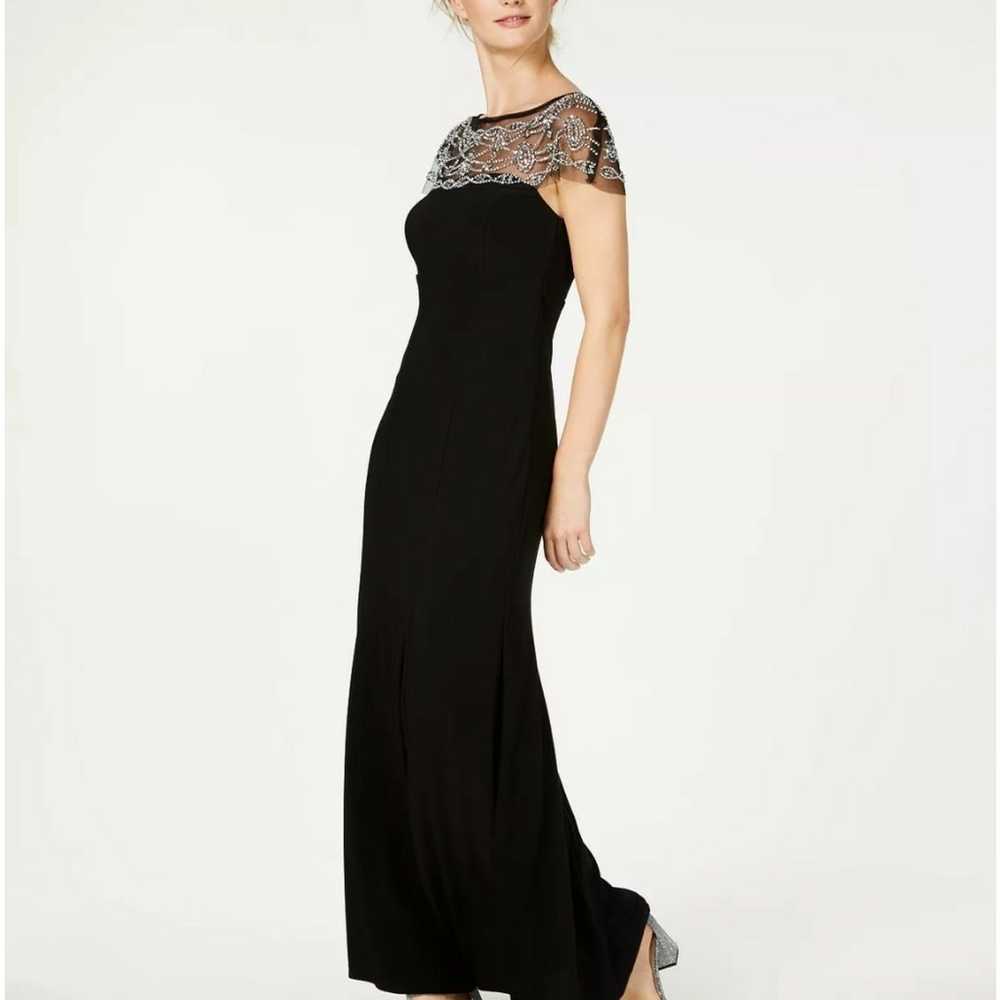 R & M Richards A-Line Silhouette Gown Black with … - image 3