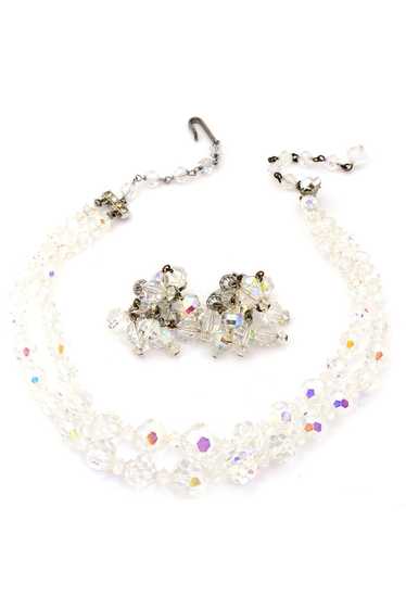 Faceted Crystal Vintage Necklace and Earrings Auro