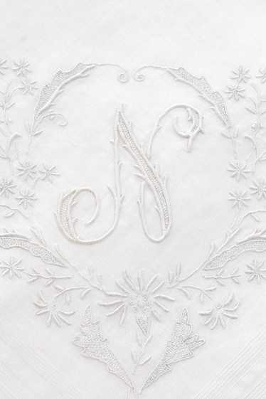 Fine Linen Vintage Monogrammed Bridal Handkerchief