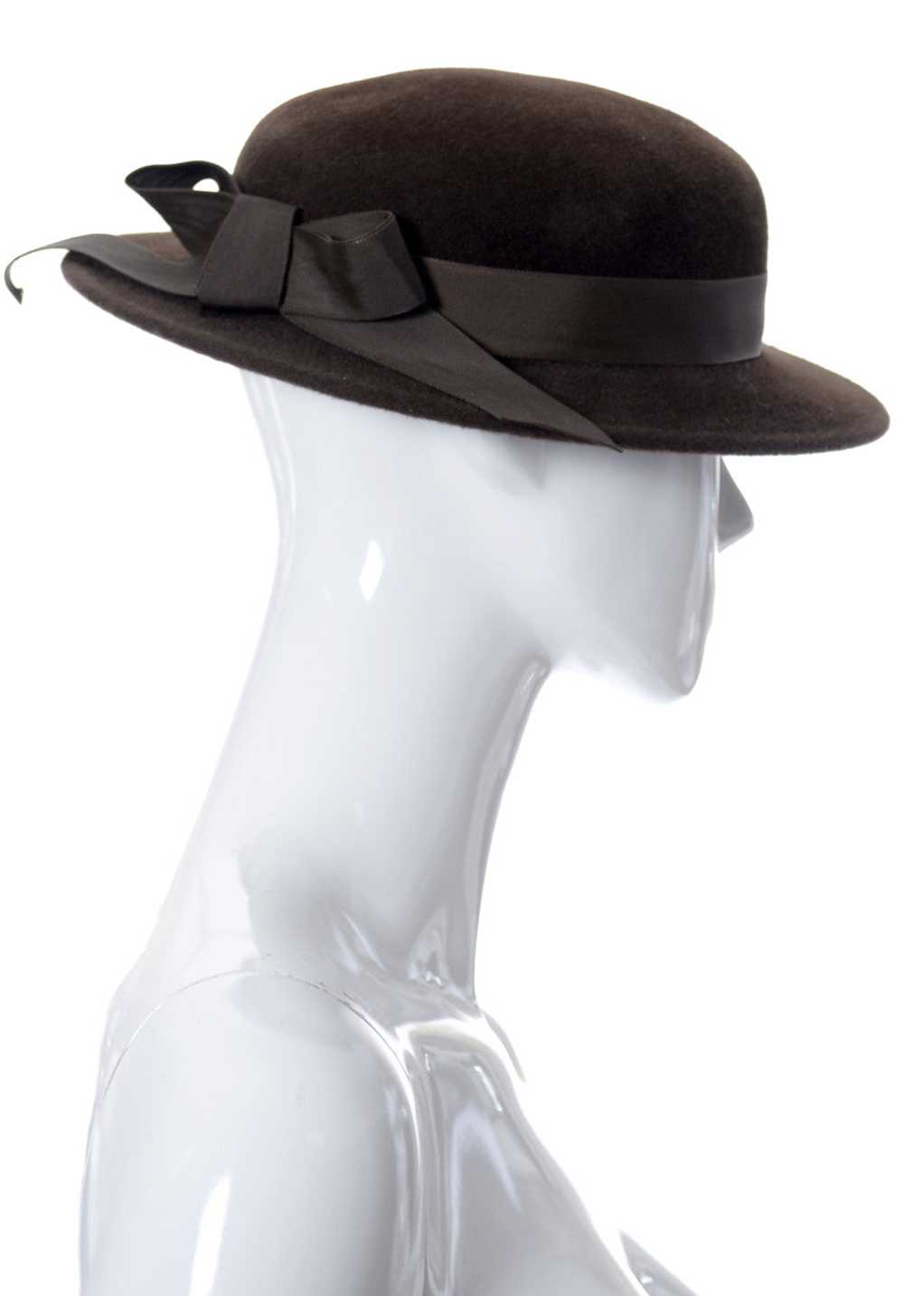 Frank Olive I Magnin Vintage Brown Wool Felt Hat - image 2