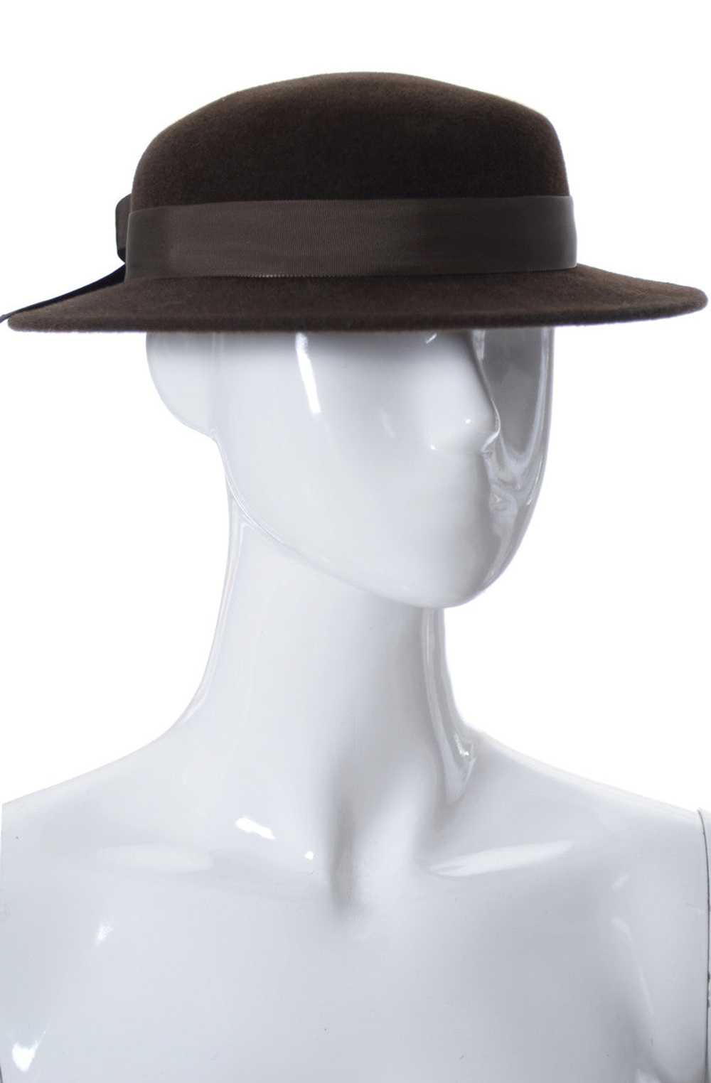 Frank Olive I Magnin Vintage Brown Wool Felt Hat - image 3