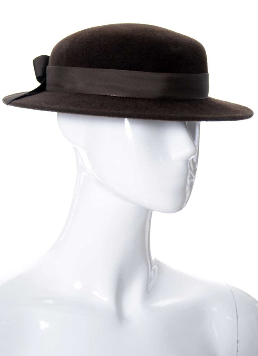 Frank Olive I Magnin Vintage Brown Wool Felt Hat - image 4