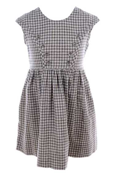 Gail Berk Childs Gray Check Vintage 1960s Sleevele