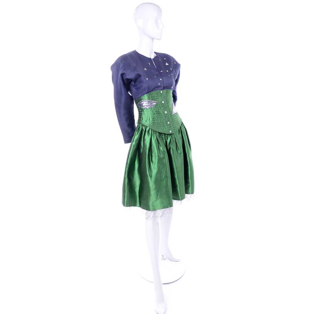 Geoffrey Beene Vintage Green High Waisted Skirt &… - image 3