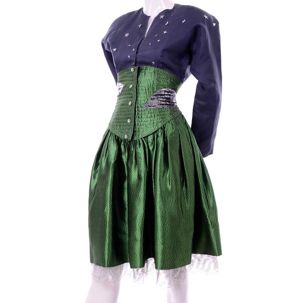 Geoffrey Beene Vintage Green High Waisted Skirt &… - image 4