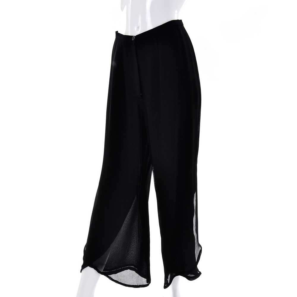 Giorgio Armani Black Sheer Crepe Evening Pants Tu… - image 4