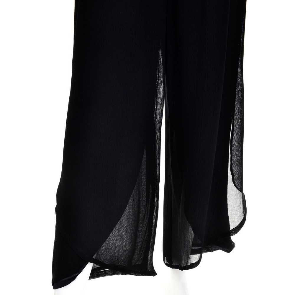 Giorgio Armani Black Sheer Crepe Evening Pants Tu… - image 7
