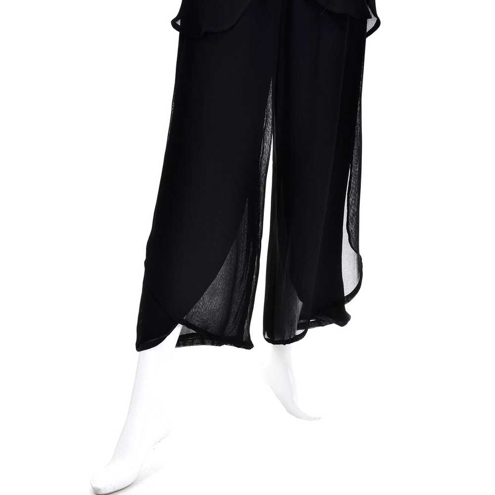 Giorgio Armani Black Sheer Crepe Evening Pants Tu… - image 8
