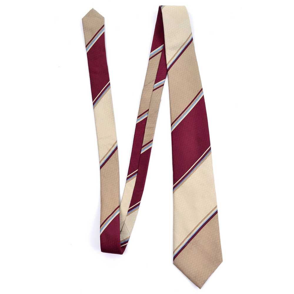 Givenchy Diagonal Stripe Vintage Silk Tie in Tan … - image 2