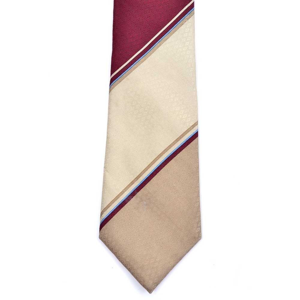 Givenchy Diagonal Stripe Vintage Silk Tie in Tan … - image 4