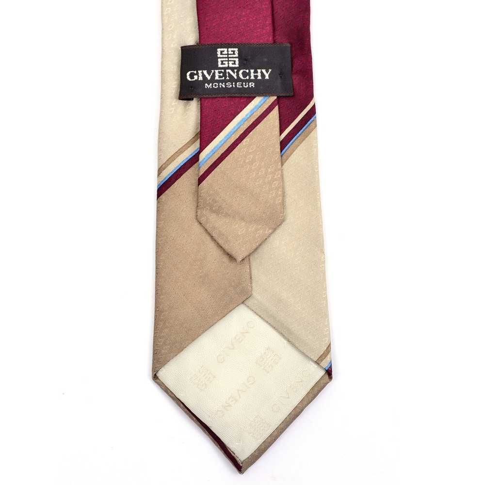 Givenchy Diagonal Stripe Vintage Silk Tie in Tan … - image 5