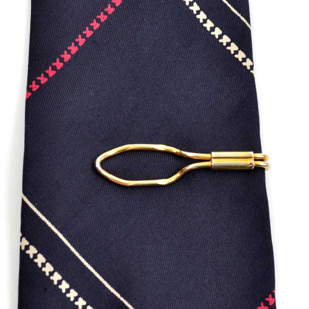 Gold Tone Open Front Vintage Tie Bar - image 2