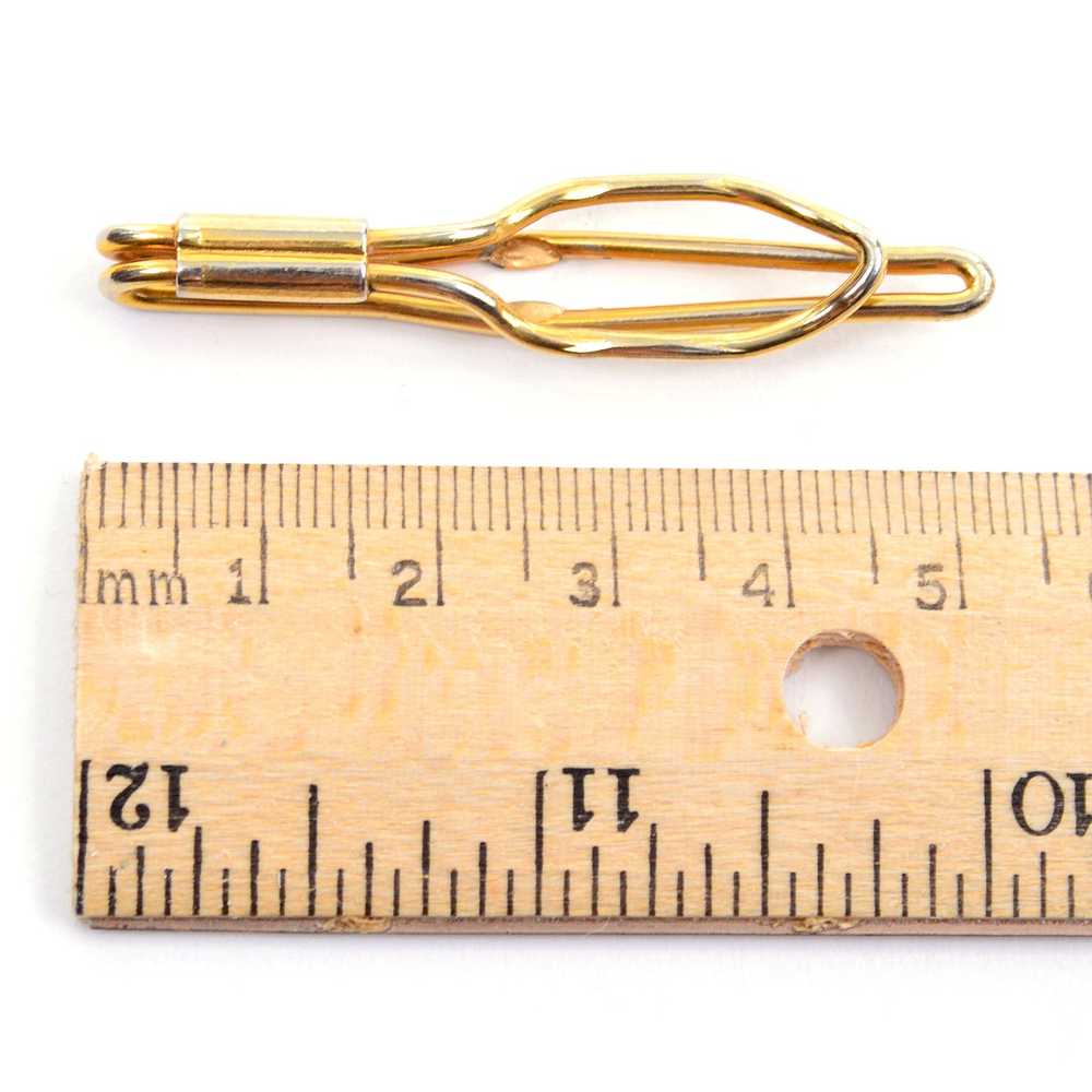 Gold Tone Open Front Vintage Tie Bar - image 4