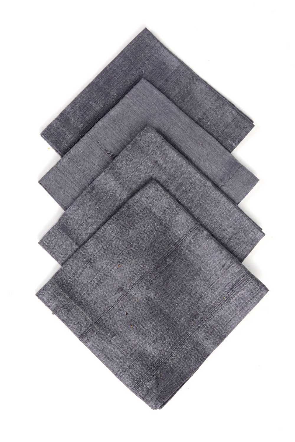 Grey Raw Silk Cocktail Napkins Set of 4 - image 4