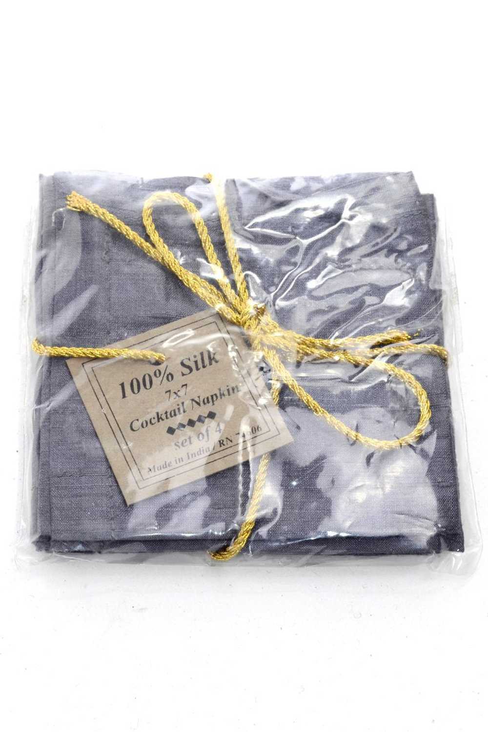 Grey Raw Silk Cocktail Napkins Set of 4 in Origin… - image 2