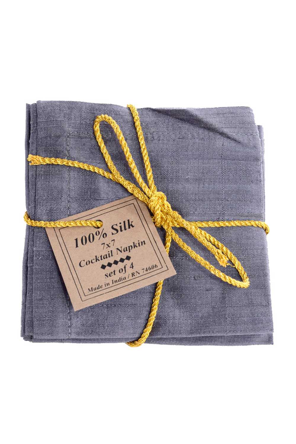 Grey Raw Silk Cocktail Napkins Set of 4 in Origin… - image 3