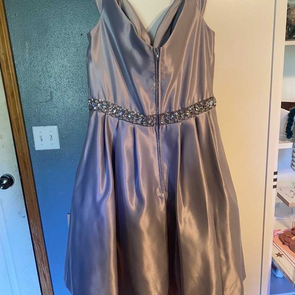 Silver Satin Dance or Prom Dress - image 3