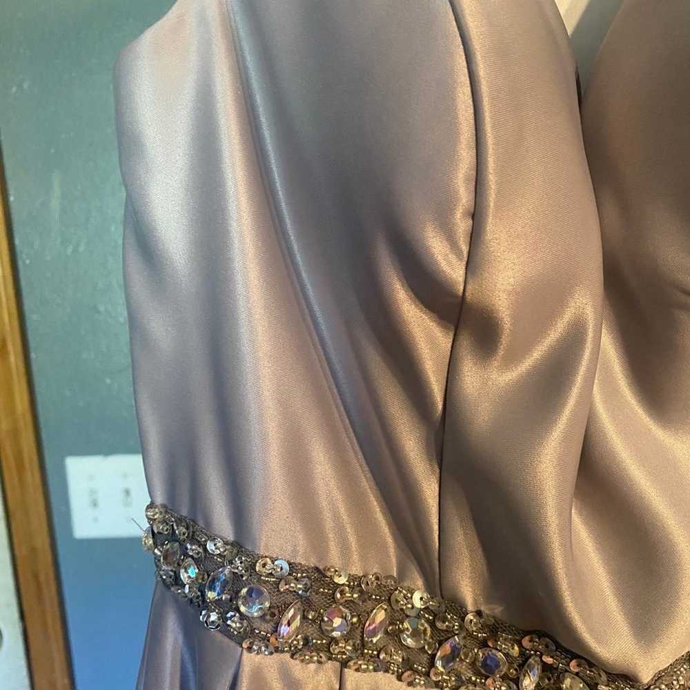 Silver Satin Dance or Prom Dress - image 4