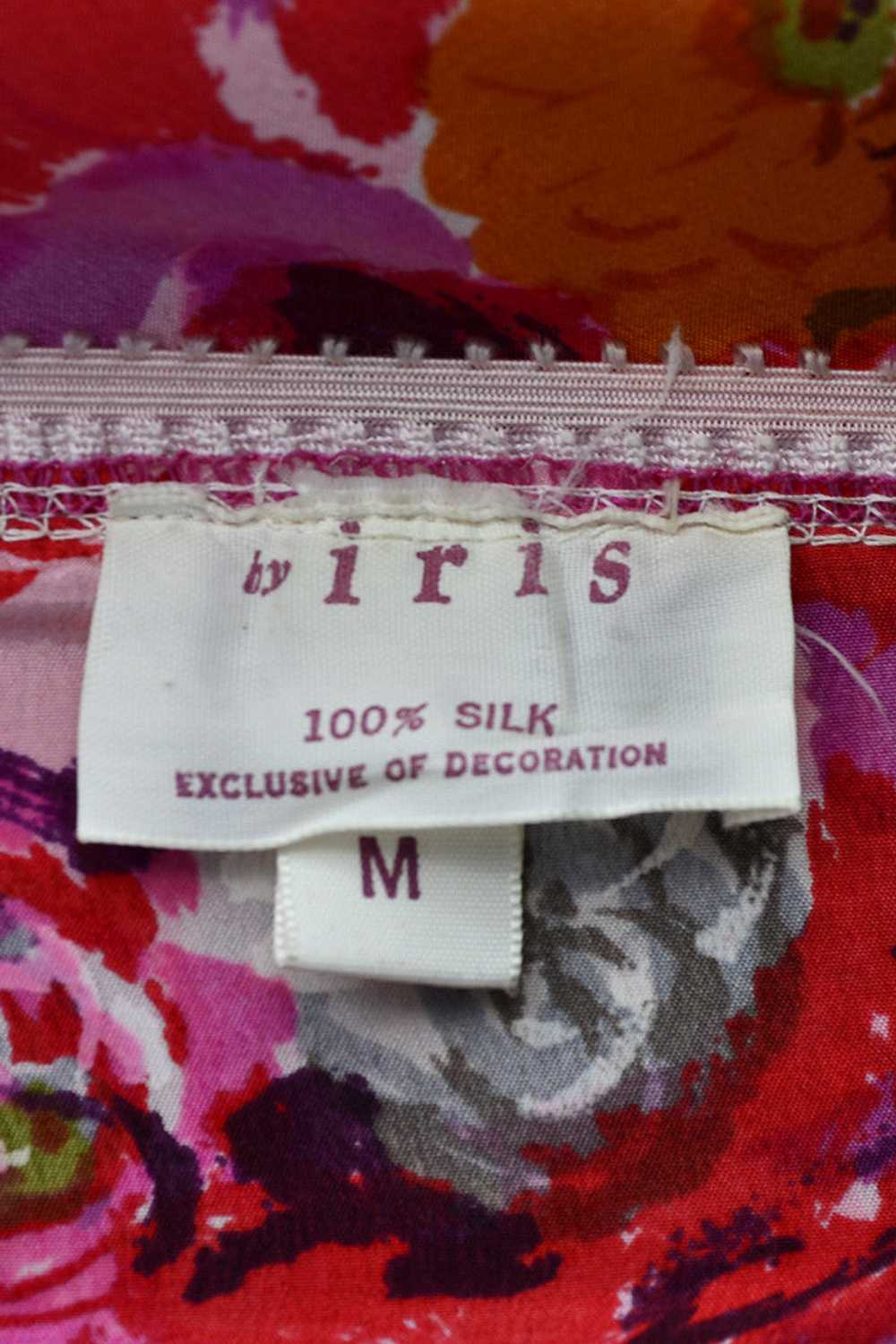 Iris Lingerie Vintage Floral Silk Half Slip Pink … - image 3