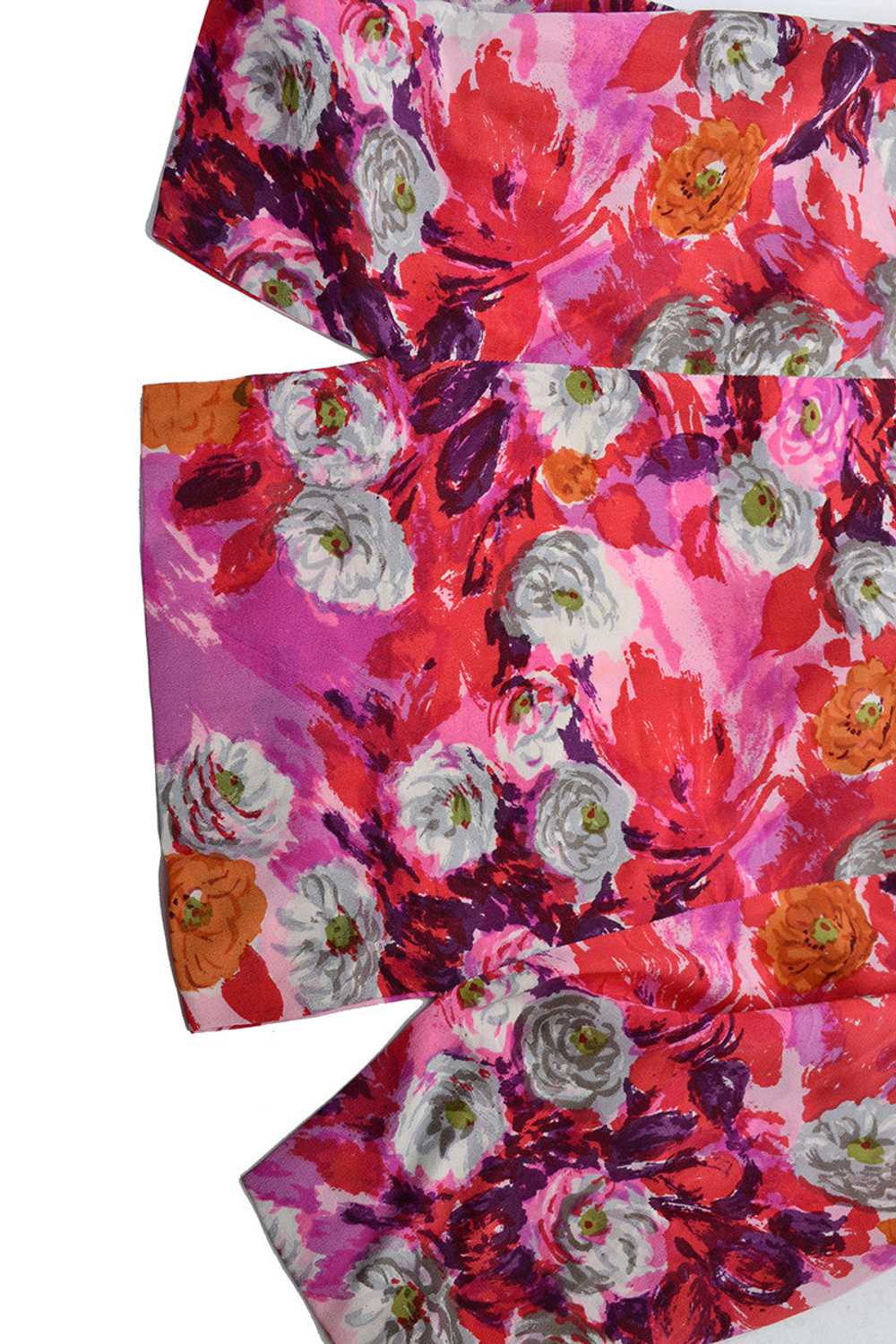 Iris Lingerie Vintage Floral Silk Half Slip Pink … - image 4