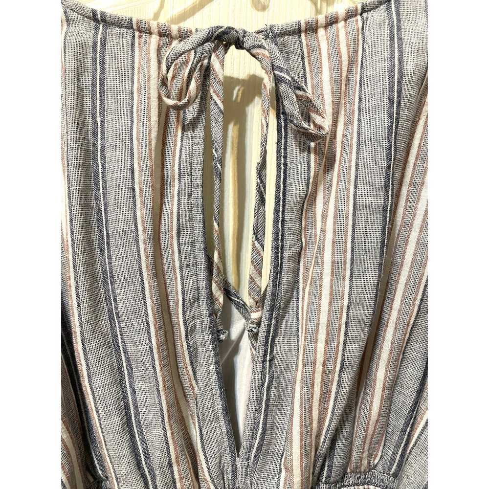 American Eagle Striped Kimono Sleeve Linen Blend … - image 6
