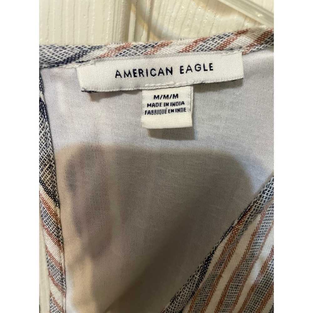 American Eagle Striped Kimono Sleeve Linen Blend … - image 7